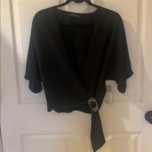 Brand new black blouse adjustable waist